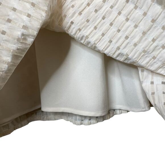 Object Vita Silk Blend Gingham Dress in Wool White size 42 / XL - Picture 3 of 7